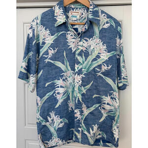 Kahala Hawaiian Graphic Print Multicolor Short Sleeve Button-Up Shirt Size: M